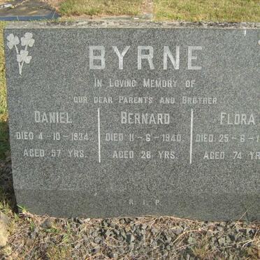 BYRNE Daniel -1934 &amp; Flora -1954 :: BYRNE Bernard -1940