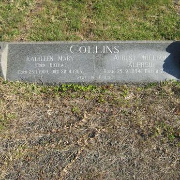 COLLINS August William Alfred 1894-1985 &amp; Kathleen Mary BOTHA 1900-1963