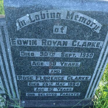 CLARKE Edwin Royan -1950 &amp; Rose Florence -1964