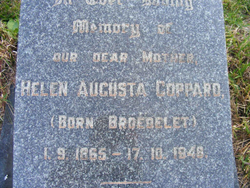 COPPARD Helen Augusta nee BROEDELET 1865-1948