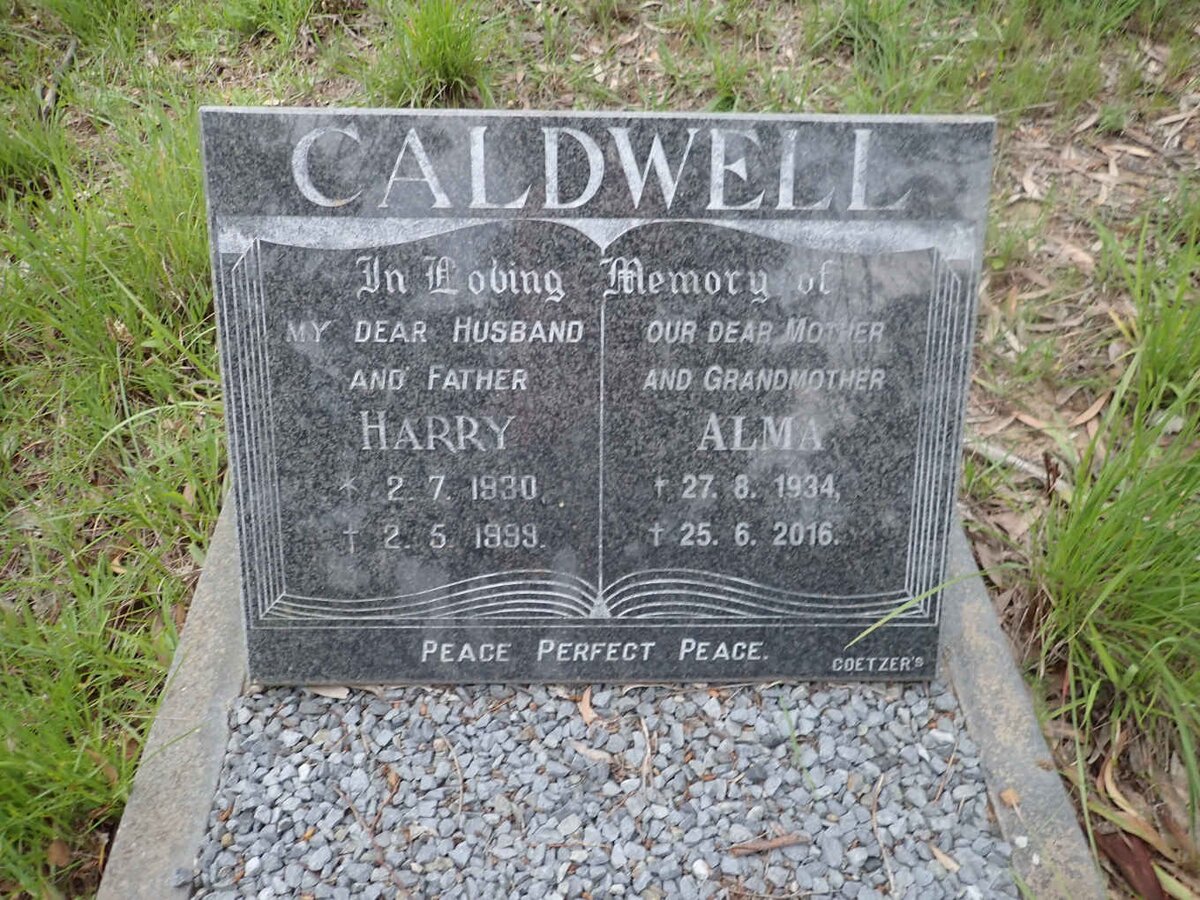 CALDWELL Harry 1930-1999 &amp; Alma 1934-2016