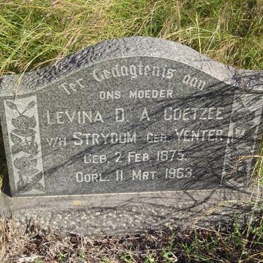 COETZEE Levina D.A. formerly STRYDOM nee VENTER 1875-1963