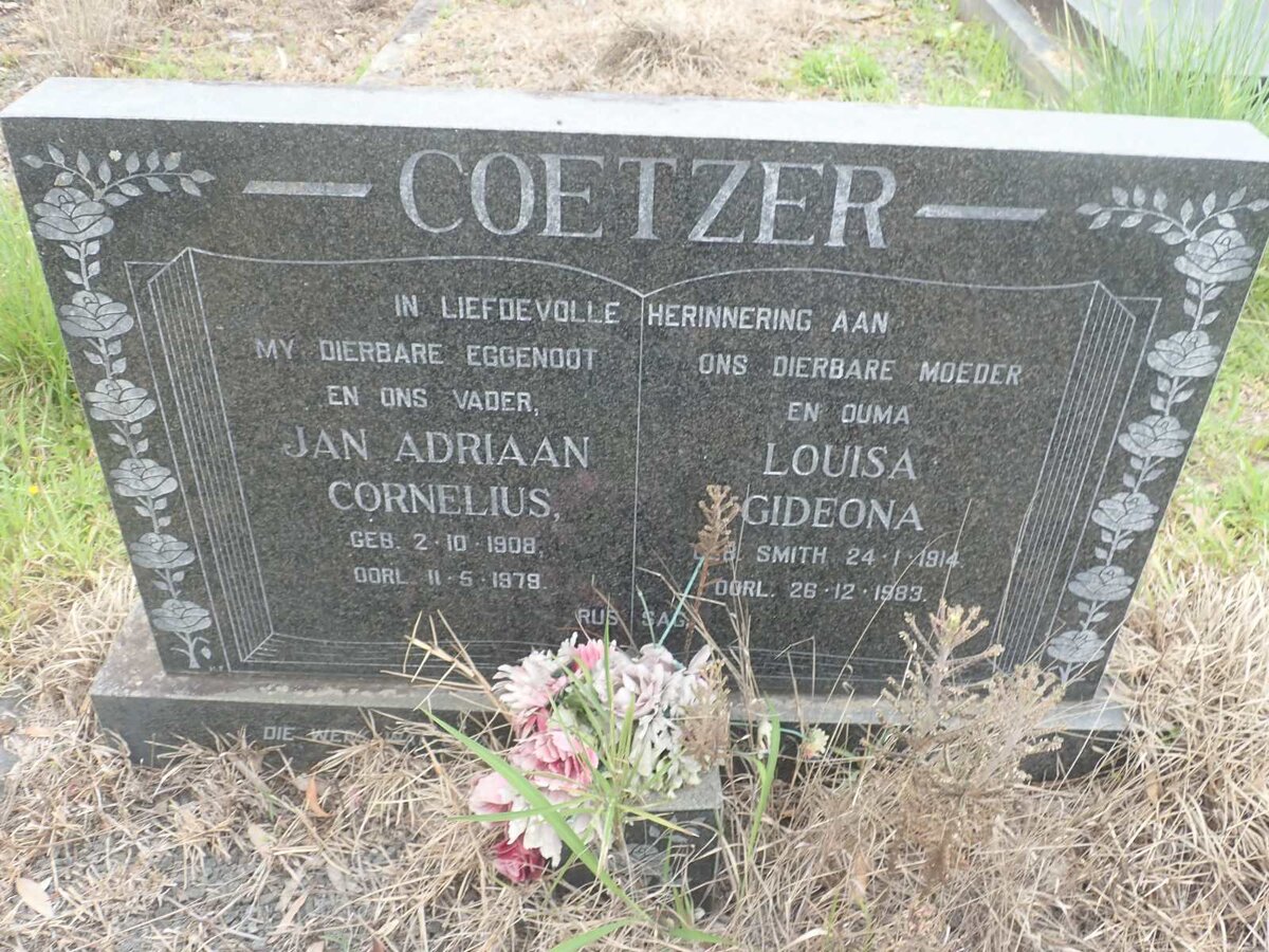 COETZER Jan Adriaan Cornelius 1908-1979 &amp; Louisa Gideona SMITH 1914-1983