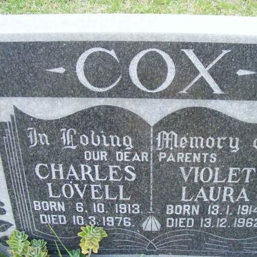 COX Charles Lovell 1913-1976 &amp; Violet Laura 1914-1962