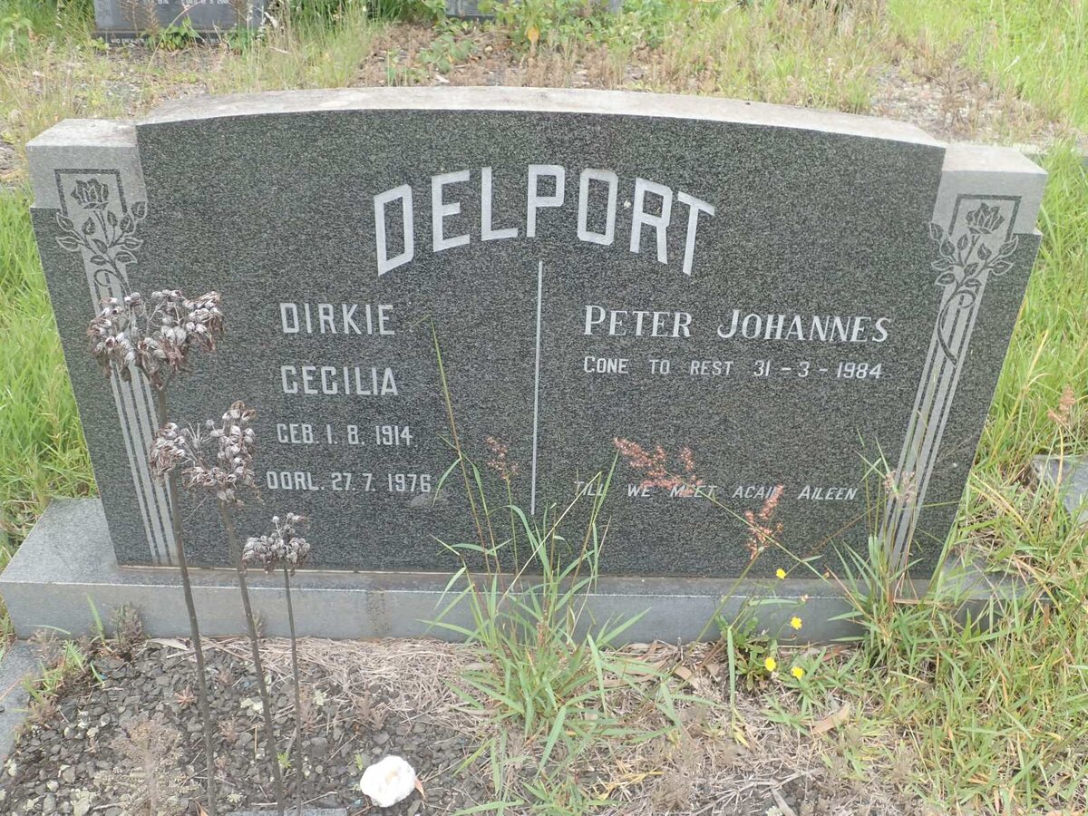 DELPORT Peter Johannes -1984 &amp; Dirkie Cecilia 1914-1976