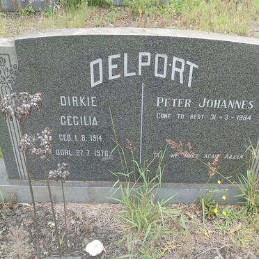 DELPORT Peter Johannes -1984 &amp; Dirkie Cecilia 1914-1976
