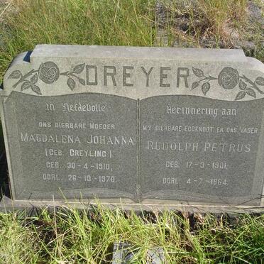 DREYER Rudolph Petrus 1901-1964 &amp; Magdelena Johanna GREYLING 1910-1970