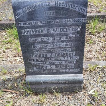 DELPORT Gideon J. 1894-1965 & Johanna C.W. ELS 1894-1961 :: DELPORT Simon S. 1914-1961