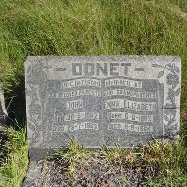 DONET John 1882-1963 &amp; Emma Elizabeth 1882-1964