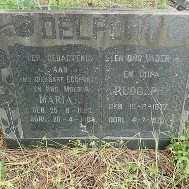 DELPORT Rudolph 1877-1975 &amp; Maria J. 1883-1969