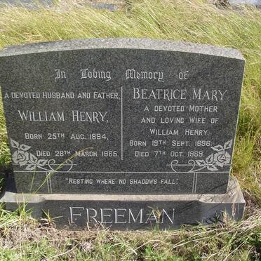 FREEMAN William Henry 1894-1965 &amp; Beatrice Mary 1896-1969