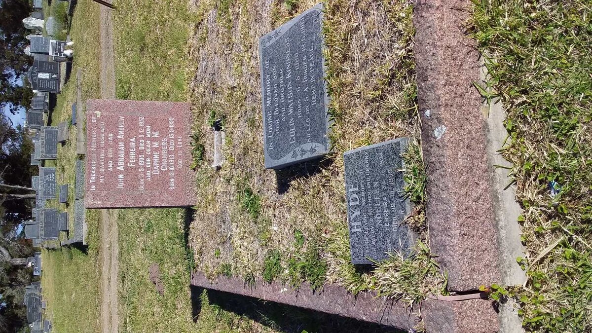 FERREIRA John Abraham Andrew 1905-1952 &amp; Daphne M.M. CHAMBERS 1913-1999