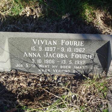 FOURIE Vivian 1897-1962 &amp; Anna Jacoba 1906-1992