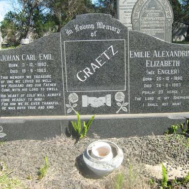 GRAETZ Johan Carl Emil 1883-1965 &amp; Emilie Alexandrina Elizabeth ENGLER 1890-1983