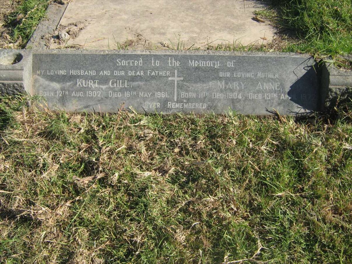 GILL Kurt 1902-1961 &amp; Mary Anne 1904-1972