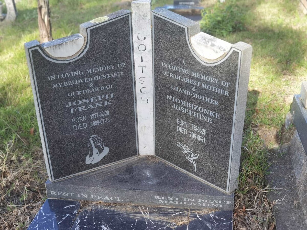 GOTTSCH Joseph Frank 1927-1999 & Ntombizonke Josephine 1935-2007