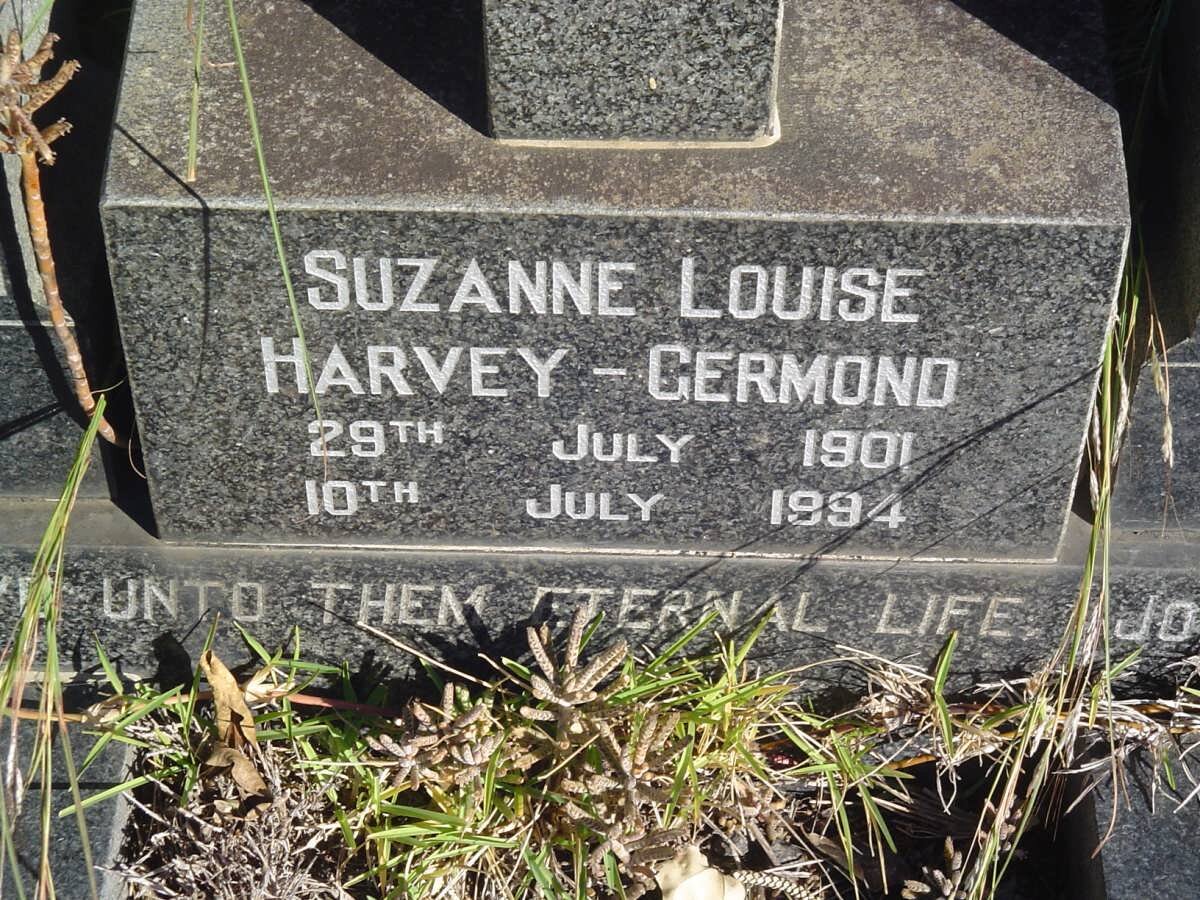 GERMOND Susanne Louise, HARVEY 1901-1994