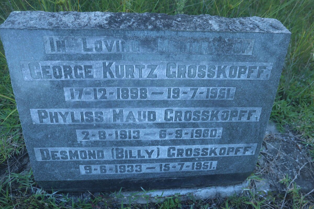 GROSSKOPFF George Kurtz 1898-1951 &amp; Phyliss Maud 1913-1960 :: GROSSKOPFF Desmond 1933-1951