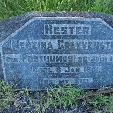 GREYVENSTEIN Hester Menzina nee POSTHUMUS 1870-1951