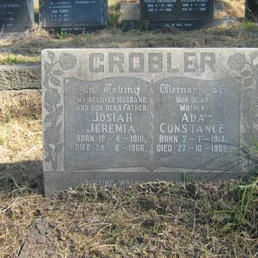 GROBLER Josiah Jeremia 1910-1966 &amp; Ada Constance 1914-1969