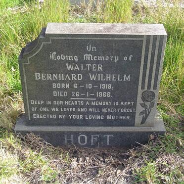 HOFT Walter Bernard Wilhelm 1918-1966 