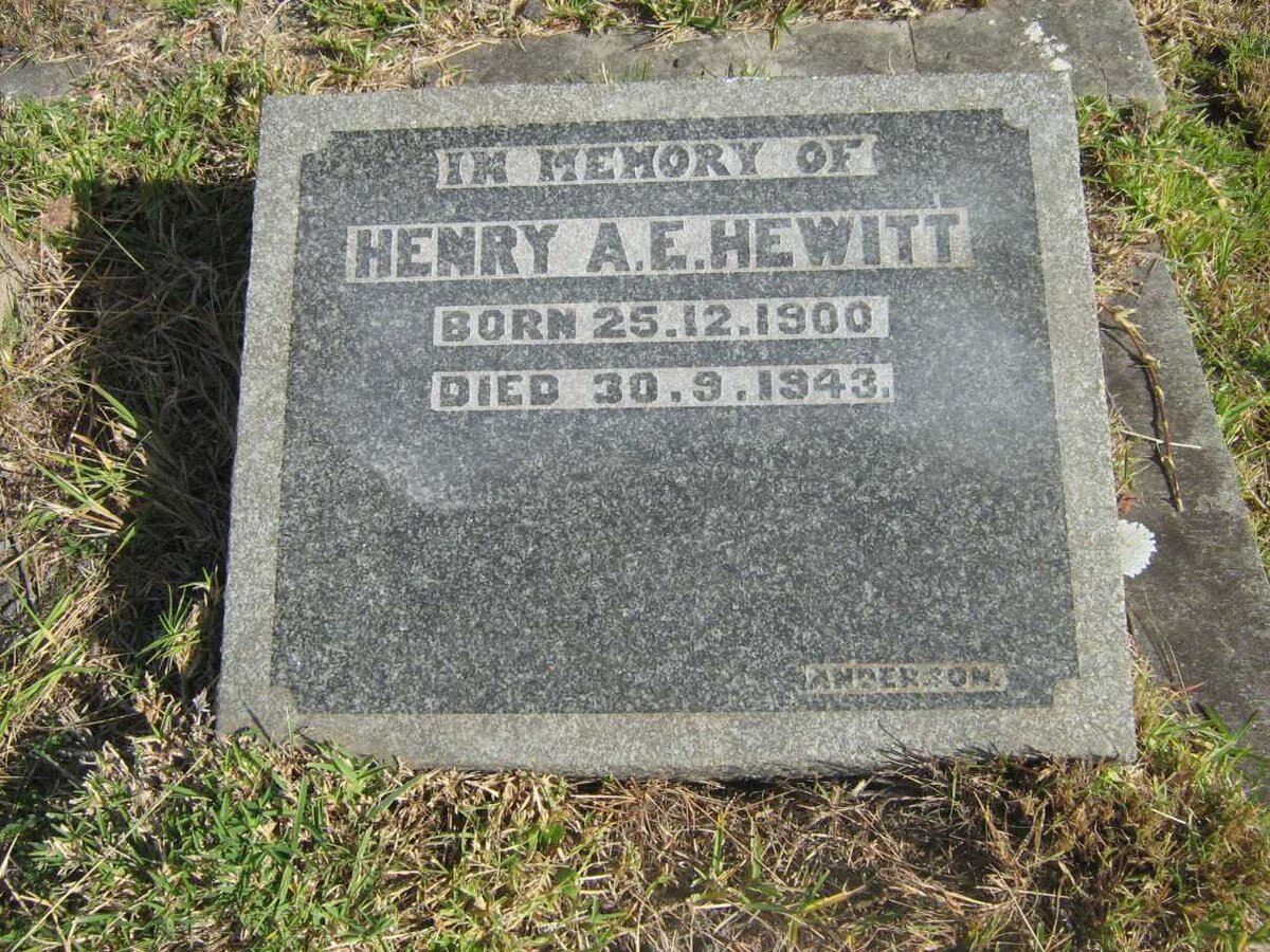 HEWITT Henry  A.E. 1900-1943