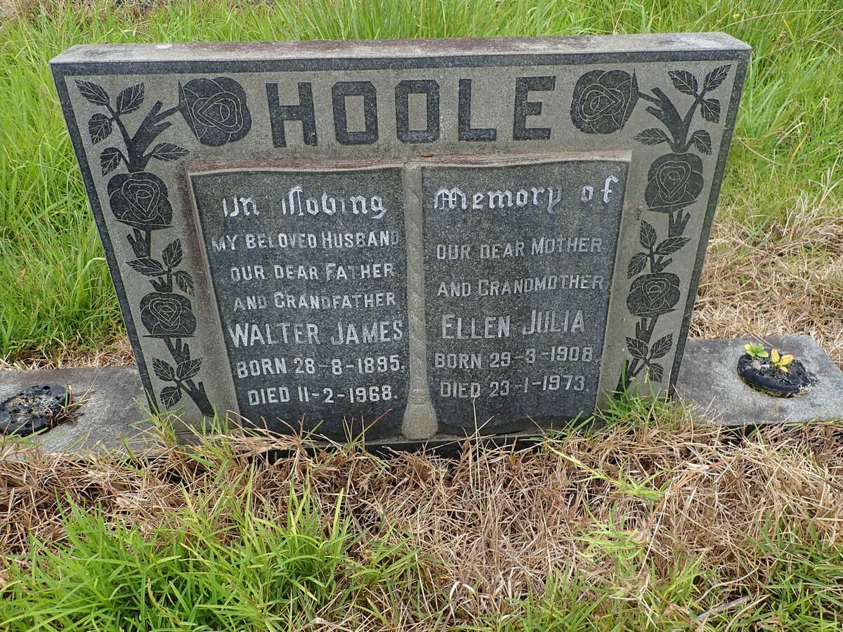 HOOLE Walter James 1895-1968 &amp; Ellen Julia 1908-1973