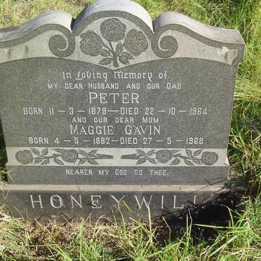 HONEYWILL Peter 1879-1964 &amp; Maggie Gavin 1882-1968