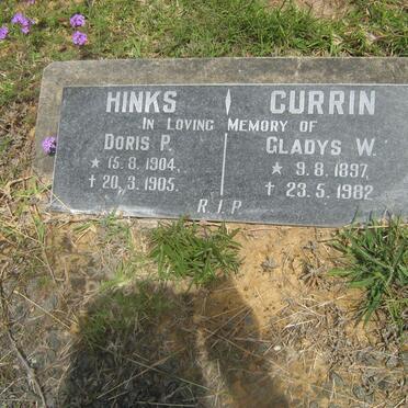 HINKS Doris P. 1904-1905  :: CURRIN Gladys W. 1897-1982