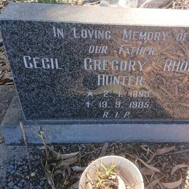 HUNTER Cecil Gregory Rhodes 1899-1985