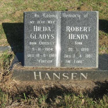 HANSEN Robert Henry 1898-1997 &amp; Hilda Gladys  CROSSLEY 1904-1989