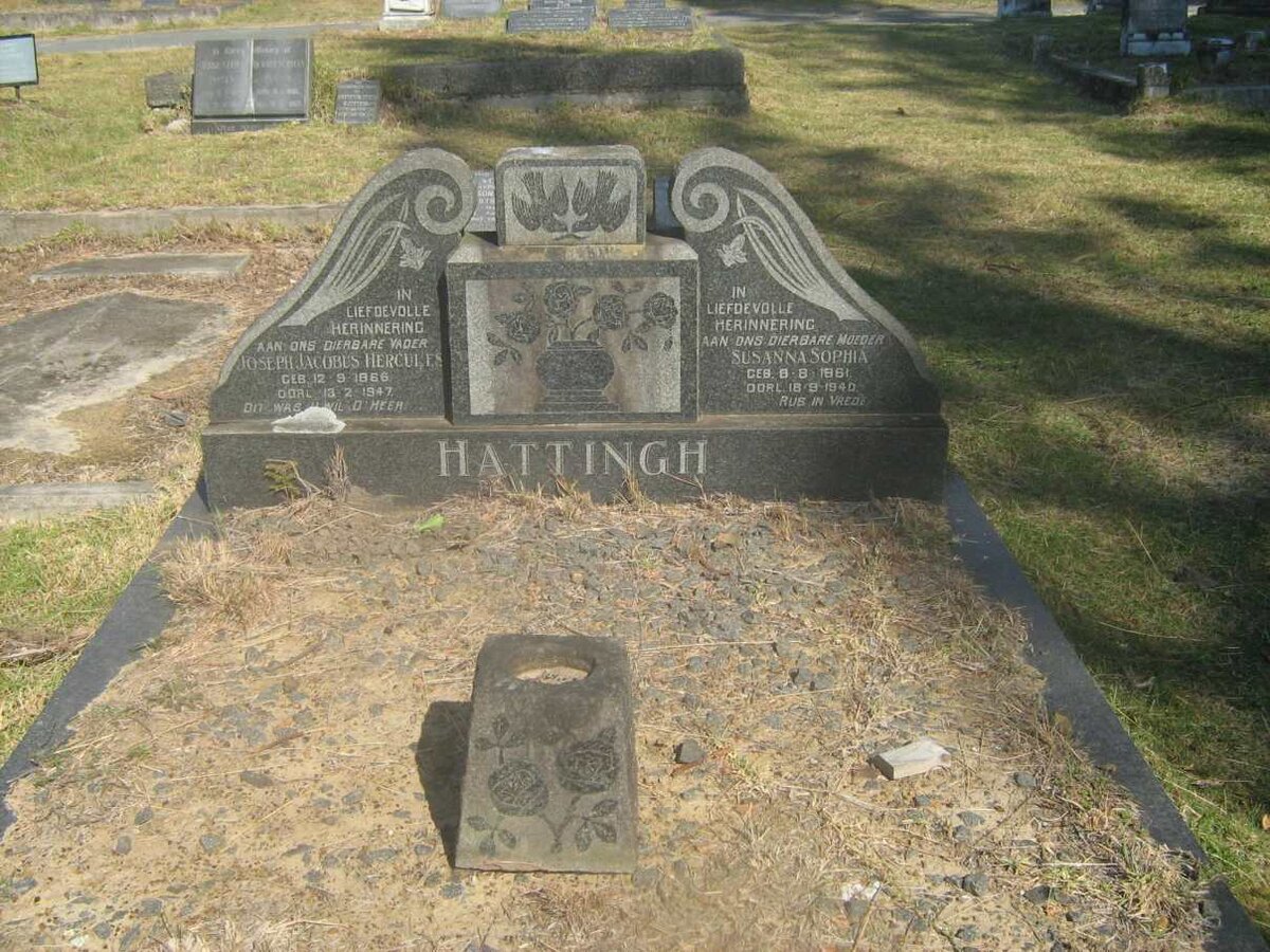 HATTINGH Joseph Jacobus Hercules 1866-1947 &amp; Susanna Sophia 1861-1940