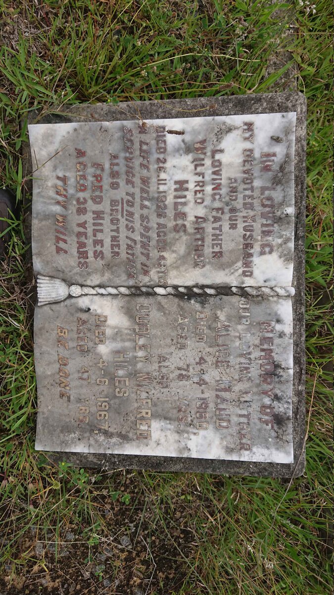 HILES Wilfred Arthur -1926 &amp; Alice Maud -1960 :: HILES Fred :: HILES Dudley Wilfred -1967