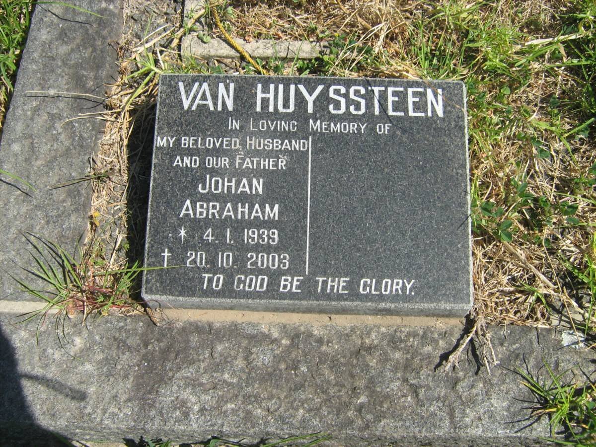HUYSSTEEN  Johan Abraham, van 1939-2003