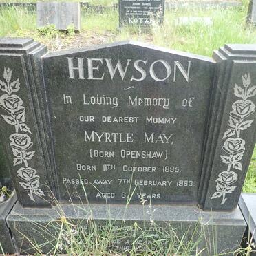 HEWSON Myrtle May nee OPENSHAW 1895-1963