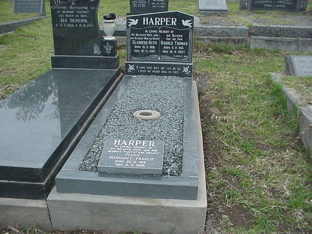 HARPER Harold Thomas 1915-2007 &amp; Clarress Ruth 1919-1982 :: HARPER Peggy Margaret Francis 1919-1998