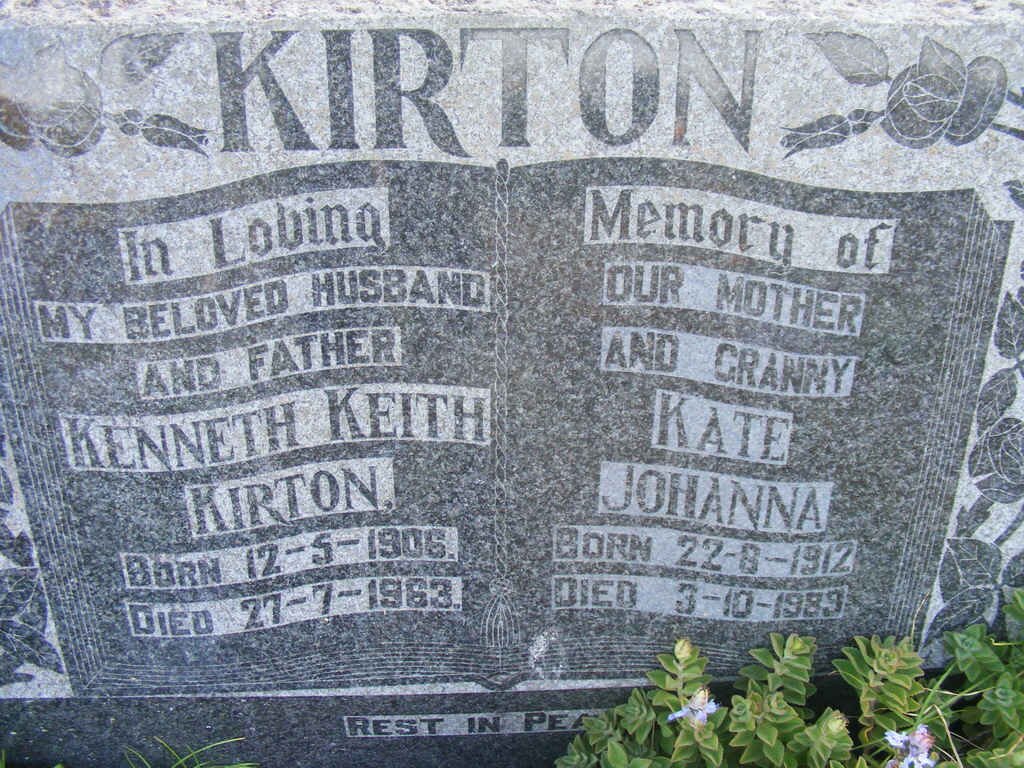 KIRTON Kenneth Keith 1906-1963 &amp; Kate Johanna 1912-1989