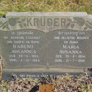 KRUGER Barend Johannes 1903-1964 &amp; Maria Susanna 1904-1996