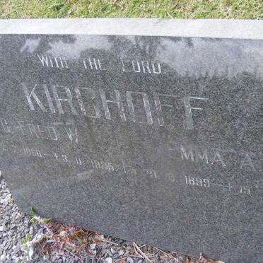KIRCHOFF G. Fred W. 1896-1985 &amp; Emma A. 1899-1950
