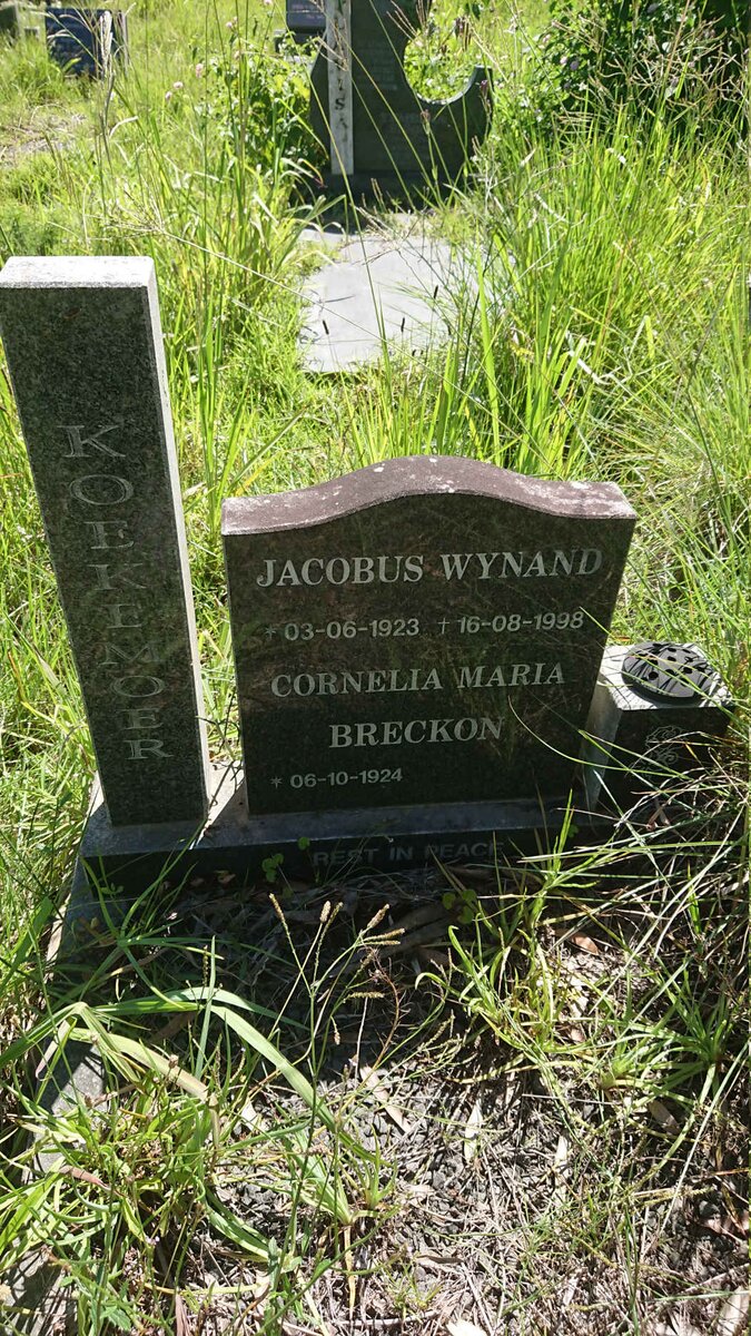 KOEKEMOER Jacobus Wynand 1923-1998 &amp; Cornelia Maria Breckon 1924-