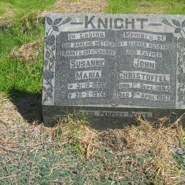 KNIGHT John Christoffel 1884-1957 &amp; Susanne Maria 1886-1974