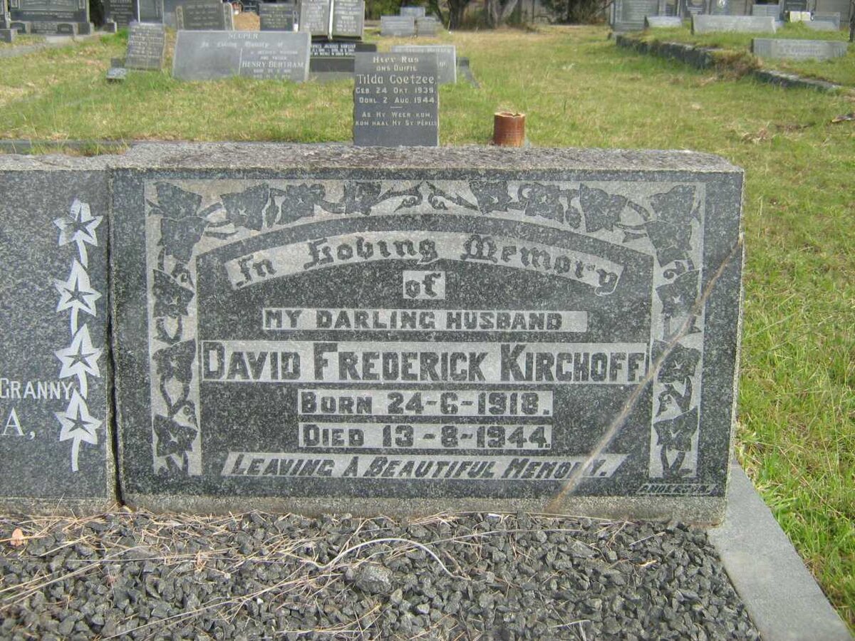 KIRCHOFF David Frederick 1918-1944