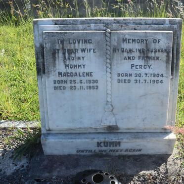 KUMM Percy 1904-1964 &amp; Magdalene 1930-1952