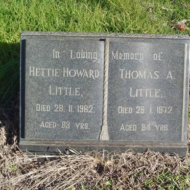 LITTLE Thomas A. -1972 &amp; Hettie Howard -1962