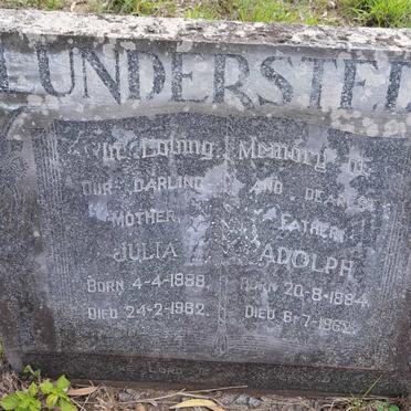 LUNDERSTEDT Adolph 1894-1962 & Julia 1898-1962