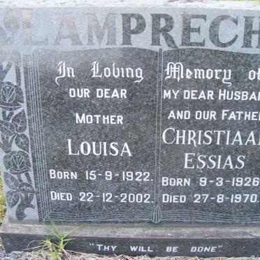 LAMPRECHT Christiaan Essias 1926-1970 &amp; Louisa 1922-2002