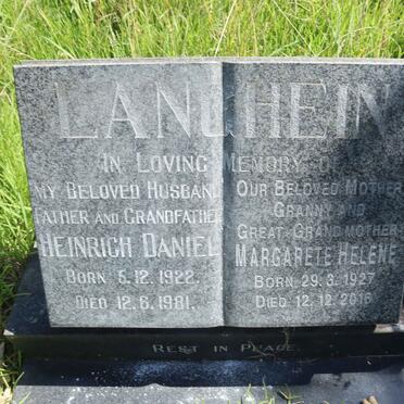 LANGHEIN Heinrich Daniel 1922-1981 &amp; Margarete Helene 1927-2016