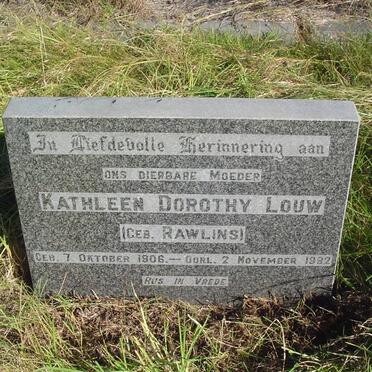 LOUW Kathleen Dorothy nee RAWLINS 1906-1992