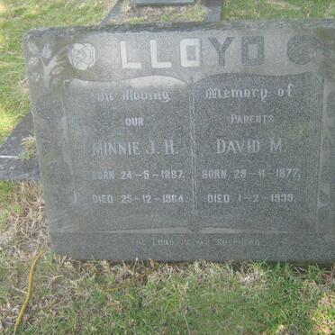 LLOYD David M. 1877-1939 &amp; Minnie J.H. 1887-1964