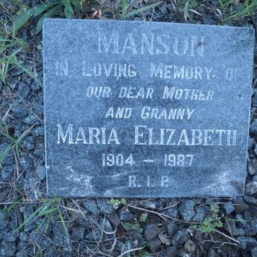 MANSON Maria Elizabeth 1904-1987